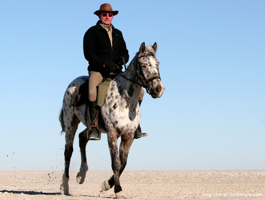 Cavalier dans le désert du Kalahari @Blog Cheval d'Aventure