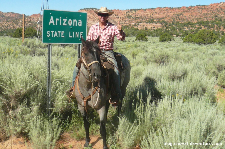Fabrice Henry à la limite de l'Arizona aux Etats-Unis @Blog Cheval d'Aventure